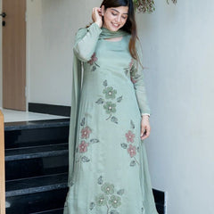 Women Hand Work With Printed Design Suit Set