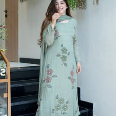 Women Hand Work With Printed Design Suit Set