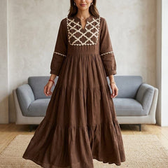 Designer Summer Special Brown One Piece Dress
