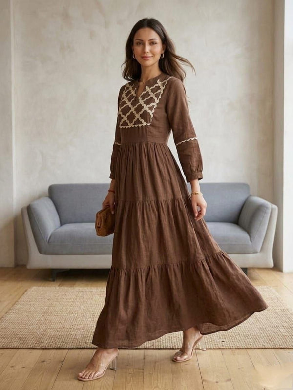 Designer Summer Special Brown One Piece Dress