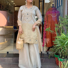 Pearl-Toned Perfection sharara set