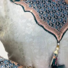 Elegant Ivory Embroidered Kurta Set with Designer Dupatta