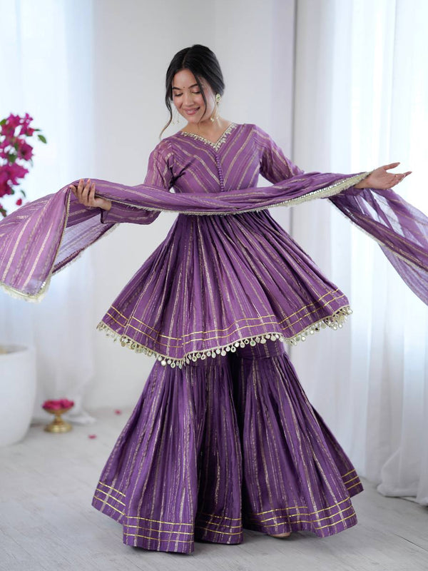 Women’s Ethnic Anarkali Sharara Set