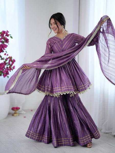 Women’s Ethnic Anarkali Sharara Set