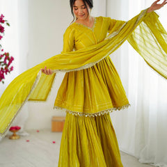 Women’s Ethnic Anarkali Sharara Set