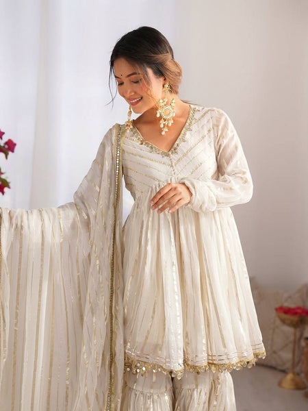 Women’s Ethnic Anarkali Sharara Set