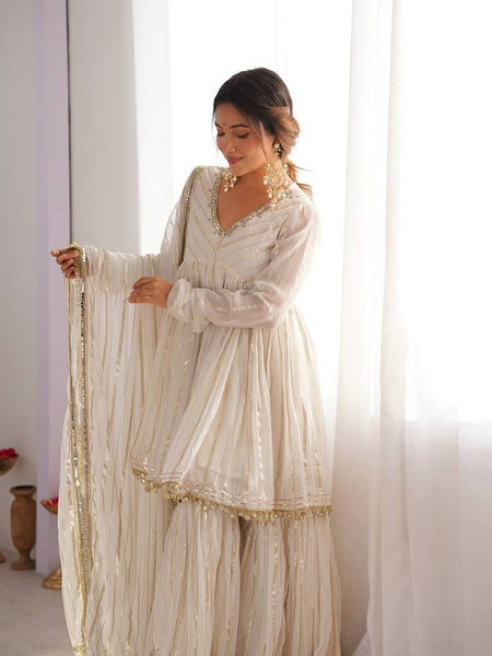 Women’s Ethnic Anarkali Sharara Set