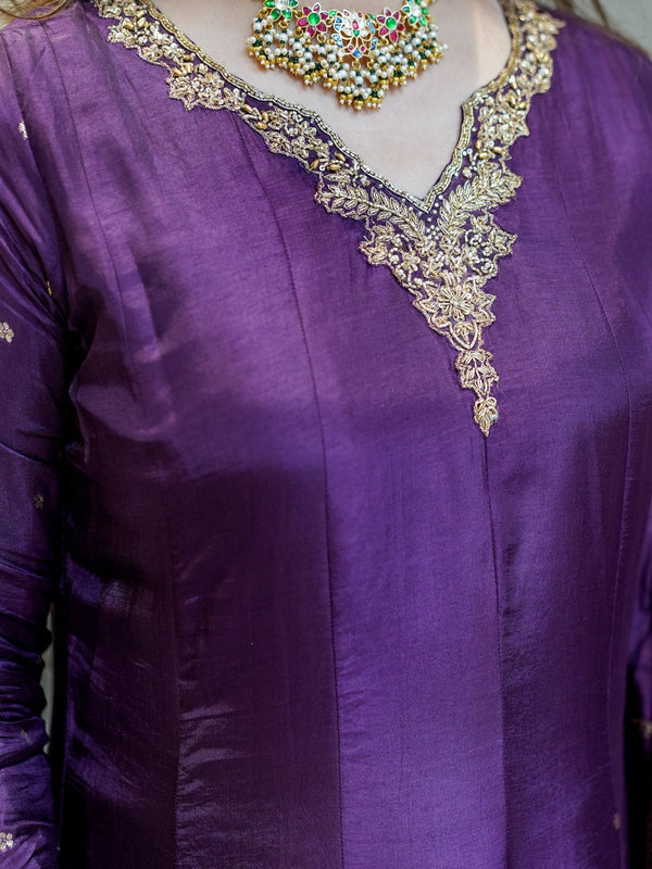 Women's Embroidered Cotton Anarkali Kurta Set with Dupatta